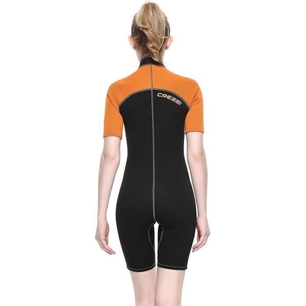 Cressi Lido Lady Dam 2 mm neopren Shorty våtdräkt, svart/orange, XXXL/7 - XLV457517