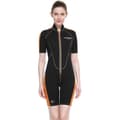 Miniatyrbild 1 av 4: Cressi Lido Lady Dam 2 mm neopren Shorty våtdräkt, svart/orange, XXXL/7 - XLV457517