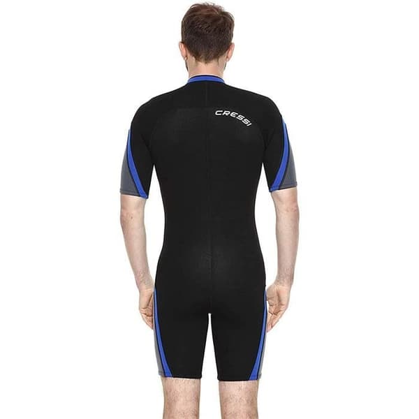 Cressi Plage Man våtdräkt 2,5 mm, högstretch neopren Shorty våtdräkt för män, svart/blå, XXXXL/8 - XLV445028