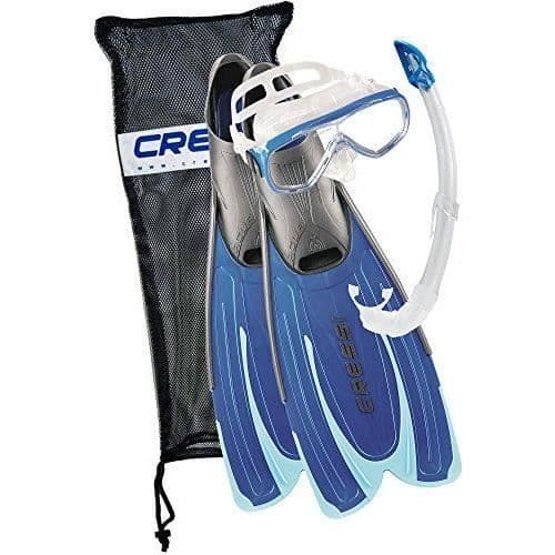 Cressi Sub S.p.A. Agua Bag Ensemble Dykning-Simning Fenor-Mask-Tuba med Mixad Väska Vuxen Blå 39-40