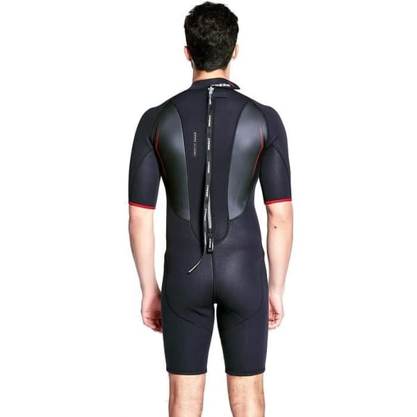 Cressi Altum Man 3 mm våtdräkt Shorty våtdräkt för män Premium 3 mm neopren, svart/röd, XL - XLV436025