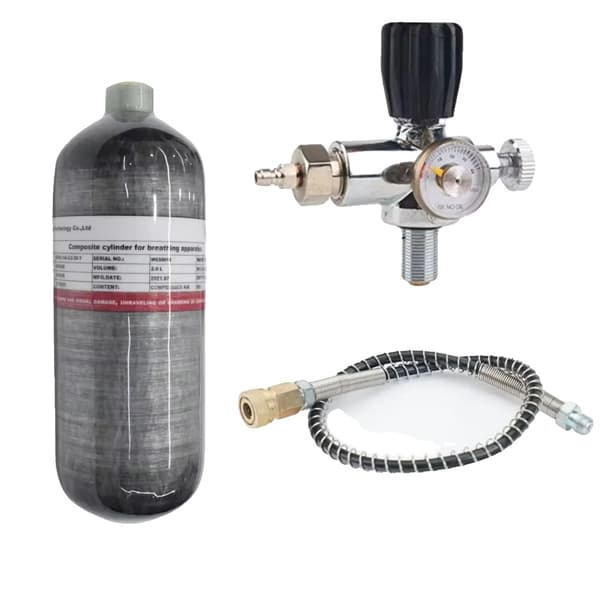 Hiilikuituinen ilmasäiliö, 2L kapasiteetti, 300 Bar työpaine,Hiilikuitu CARBON FIBER