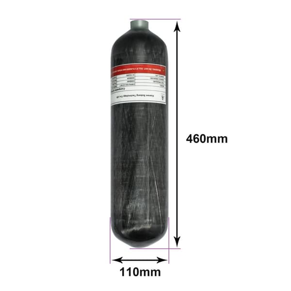 Högtryckskolfiberdykarkolv, 3L kapacitet, M18*1.5 gänga, 300 BAR arbetstryck,3L med ventil