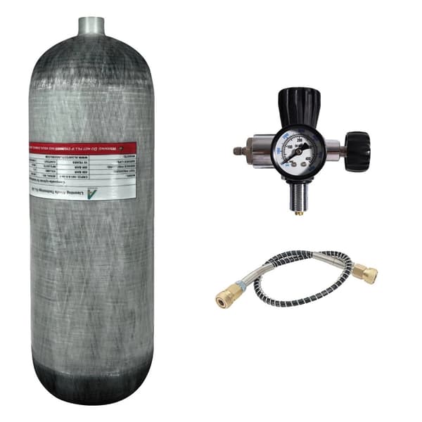 TUXING 9L Hiilikuitusylinteri, 300 BAR Korkea Työpaine, Kevyt Rakenne,9L venttiilillä A 9L with Valve A