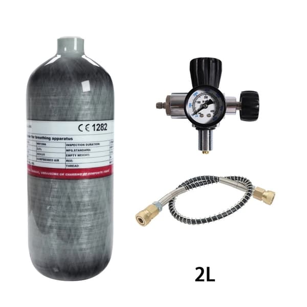 Korkeapaineilmatankki, 2,0 L kapasiteetti, 300 BAR työpaine,2L B-venttiilillä-a