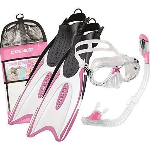 Cressi flicka Palaos snorkelsäck - Transparent/Rosa, Storlek 29/32 - CA129429