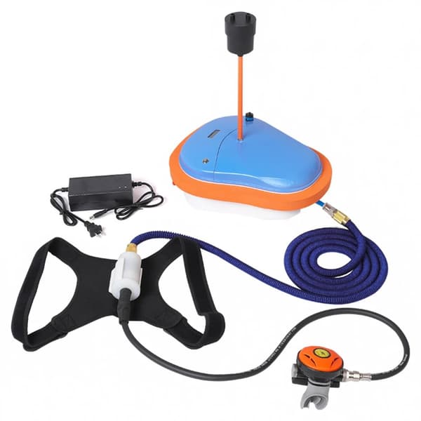 bärbar dykventilator, scuba, snorkelutrustning, 7m maxdjup, 50 minuters batteritid, 9000mAh utbytbart batteri