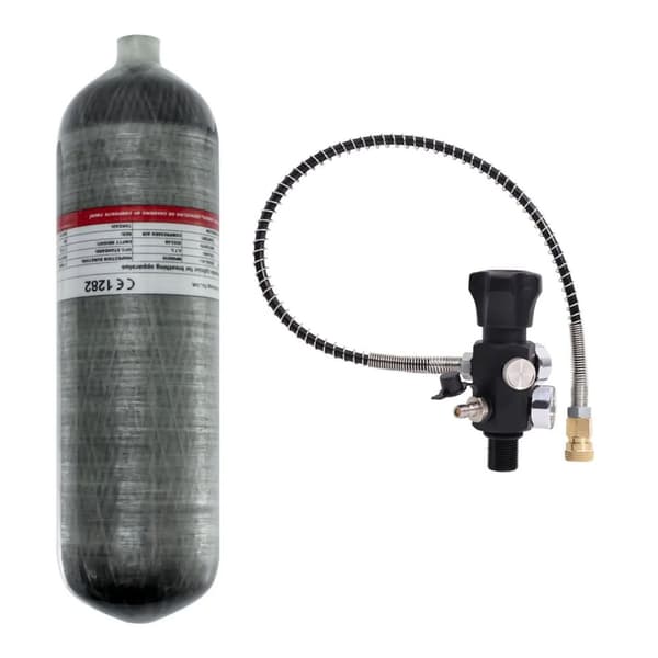 4500psi/300Bar 4,7L kolfibercylinder med ventil, högtryckstank för dykning med M18*1,5 gänga
