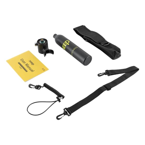 Mini Scuba Tank, 5-10 Minutters Brugstid, 0,5L Kapacitet,sort