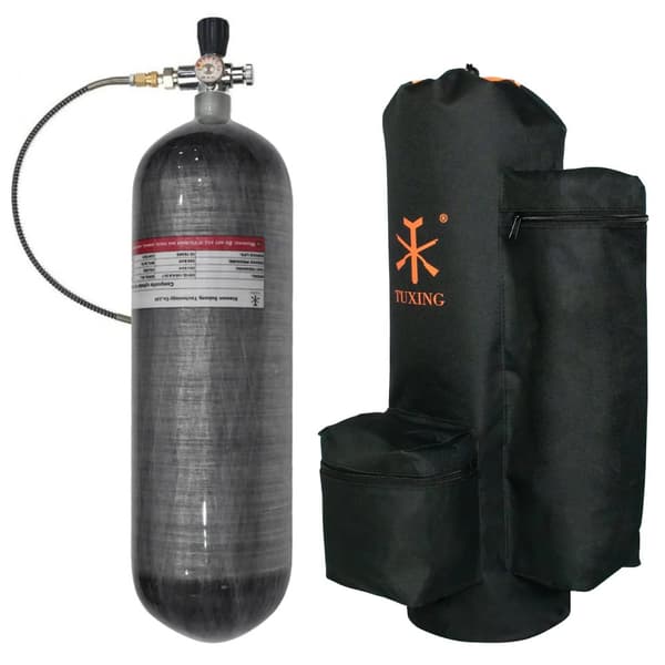 TUXING Carbon Fiber Cylinder, 6,8L Volumen, 300 BAR Arbejdstryk,6.8L med pose Ventil-a