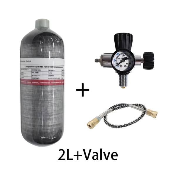 TUXING 2L Kolfiber Cylinder, CE Certifierad, Hållbar Design,2L med ventil