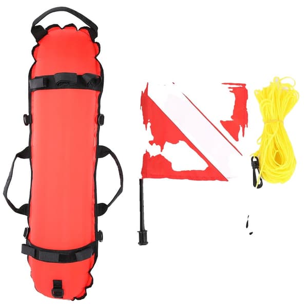 Scuba Diving Float Buoy, 20 Meter Reb, Høj Synlighed Flag,Rød