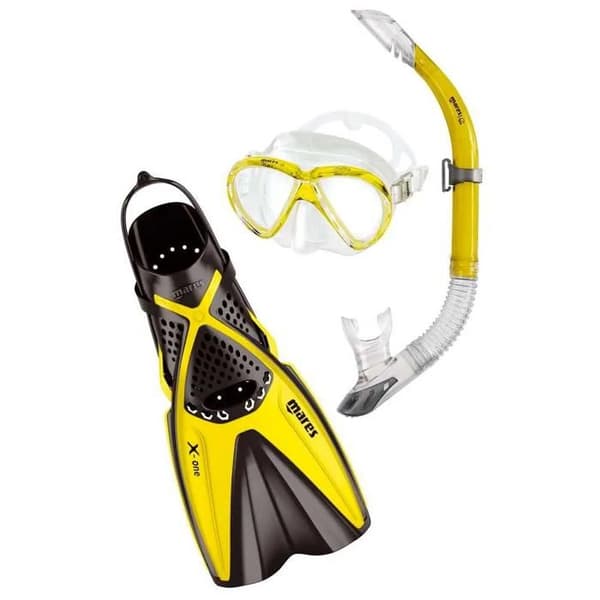 Dykpaket - Mares - X-One Marea - Silikonmask - Halvtorra snorkel - Justerbara fenor