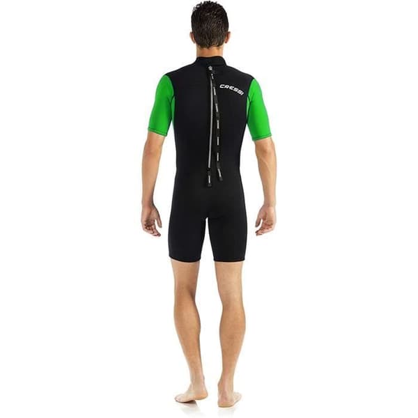 Cressi Sub S.p.A. Med X Shorty våtdräkter för män, svart/lime/silver, L/4 - XLV437074