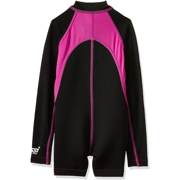 Cressi Sub S.p.A. Shorty Kids Swimware Unisex barnbaddräkt, svart/rosa/långärmad, S (2 år) -