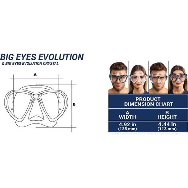 Cressi - Adult Scuba Diving Mask - Big Eyes Evolution - Svart (svart) - One Size - DS336950