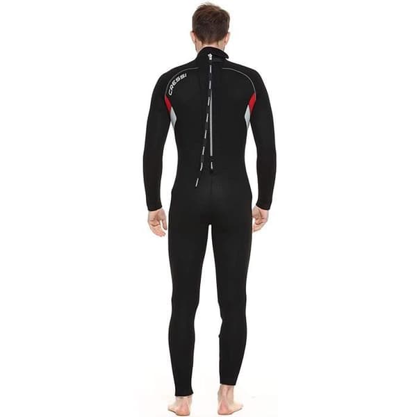 Cressi Castoro Man 5 mm högstretch neopren våtdräkt för män, svart/röd, XL/5 - XLR106435