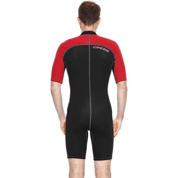 Cressi Lido Man Neoprene Shorty 2 mm våtdräkt - simning och dykning för män, svart/röd, XXL/6 - XLV455516