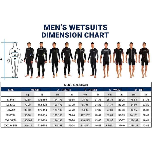 Cressi Diver Man Monpiece våtdräkt 5 mm allt-i-ett våtdräkt i ett stycke för män, svart/blå, L/4 (5 mm) - LU486504