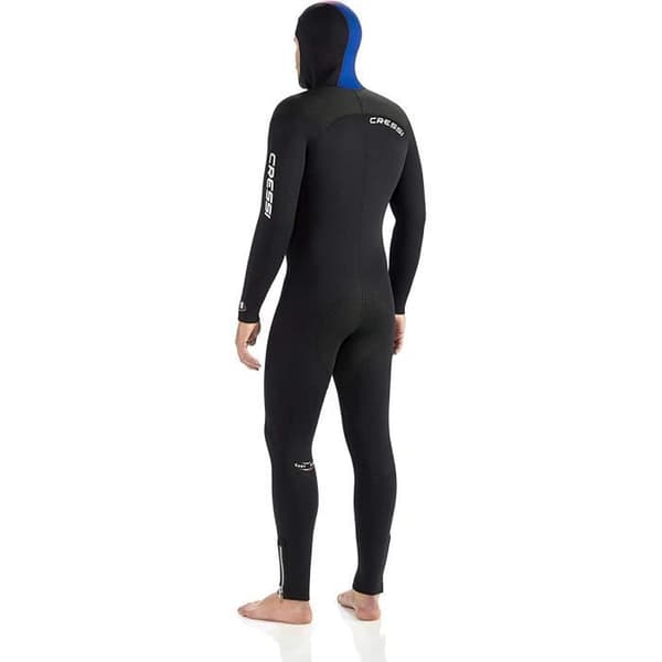 Cressi Diver Man Monpiece våtdräkt 5 mm allt-i-ett våtdräkt i ett stycke för män, svart/blå, L/4 (5 mm) - LU486504