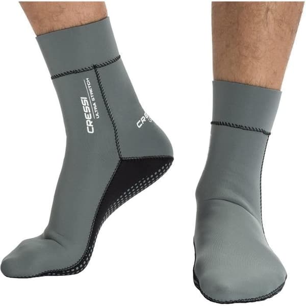 Cressi Premium Neopren Ultra Stretch Anti-Slip 1,5 mm strumpa för män och kvinnor - Grå S - 36/39 - DF200030