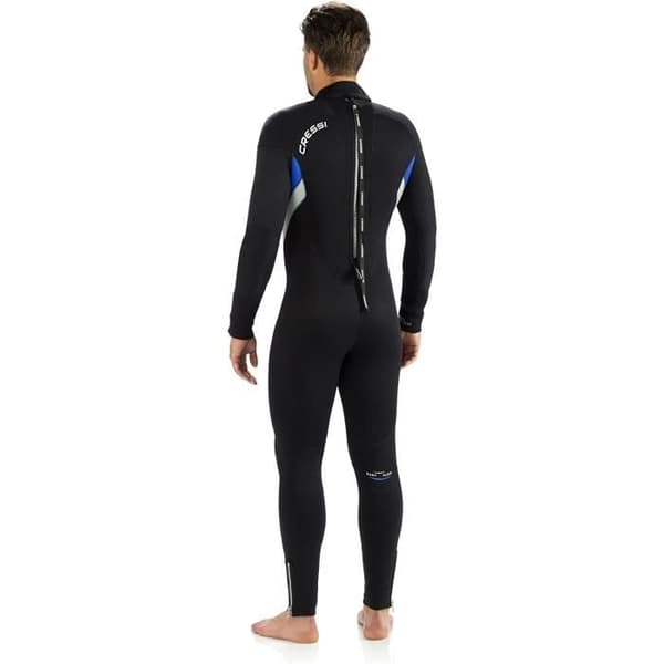 Cressi Castoro Man 5 mm högstretch neopren våtdräkt för män, svart/blå/grå, XXL/6 - XLR106426