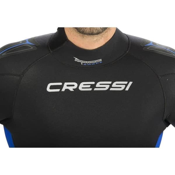 Cressi Castoro Man 5 mm högstretch neopren våtdräkt för män, svart/blå/grå, XXL/6 - XLR106426