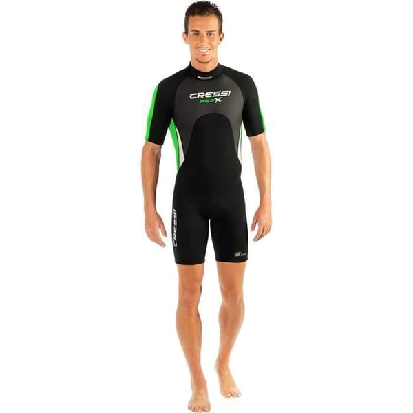 Cressi Sub S.p.A. Med X Shorty våtdräkter för män, svart/lime/silver, XL/5 - XLV437075