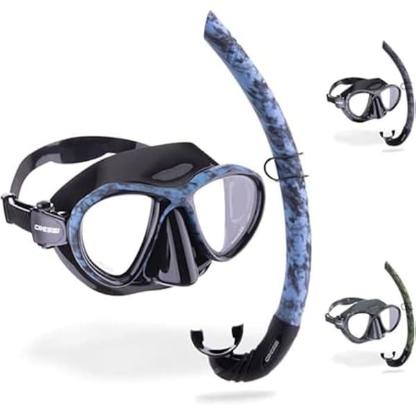 Kamouflagekombination - Cressi - Metis & Corsica - Mask med Separata Glas - Ergonomisk Snorkel - En Storlek