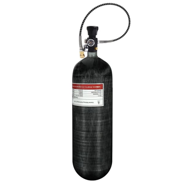 TUXING Højtryks kulfiber cylinder, 6,8L kapacitet, 300 BAR arbejdstryk,med ventil