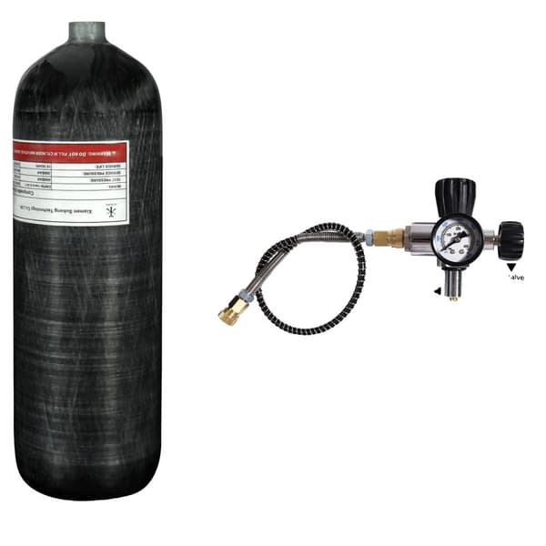TUXING Kolfiber Cylinder, 6.8L Volym, 300 BAR Arbetstryck,6,8L med ventil