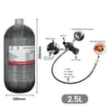 Miniatyrbild 2 av 2: TUXING Kolfiber Cylinder, 2,5L Volym, 300 BAR Arbetstryck,2,5L med ventil