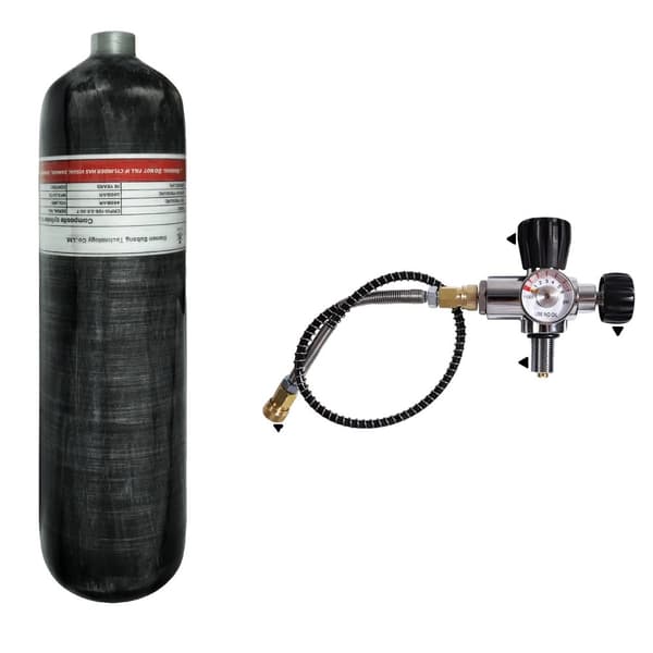 TUXING Carbonfiber Cylinder, 3L Volumen, 300 BAR Arbejdstryk,3L med ventil