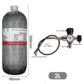 Miniatyrbillede 2 af 2: TUXING HPA Tank, 2L Kapacitet, 300 BAR Arbejdstryk,2L med ventil B, 2L