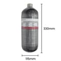 Miniatyrbild 2 av 4: Högtrycksluftstank, 2L kolfiber cylinder, hållbar och lättviktig design,2L med ventil