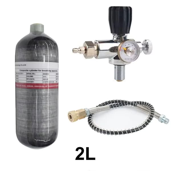 Kolfiberlufttank, 2L kapacitet, 300 Bar arbetstryck,Kolfiber