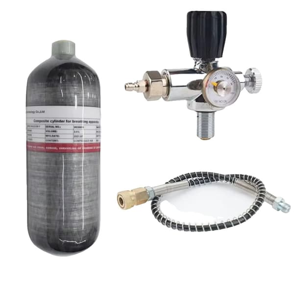 Kolfiberlufttank, 2L kapacitet, 300 Bar arbetstryck,Kolfiber