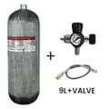 Miniatyrbillede 2 af 2: TUXING 9L Kulfiber Cylinder, 300 BAR Høj Arbejdstryk, Letvægtsdesign,9L med ventil A