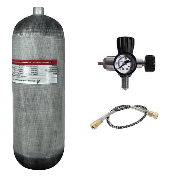 TUXING 9L Kulfiber Cylinder, 300 BAR Høj Arbejdstryk, Letvægtsdesign,9L med ventil A
