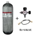 Miniatyrbillede 2 af 2: TUXING 9L Kulfiber Cylinder, 300 BAR Høj Arbejdstryk, Letvægtsdesign,9L med ventil B