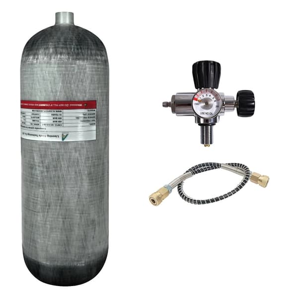 TUXING 9L Kulfiber Cylinder, 300 BAR Høj Arbejdstryk, Letvægtsdesign,9L med ventil B