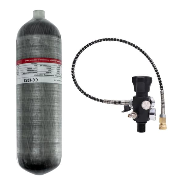 Högtrycks kolfiber cylinder, 4,7 liters volym, 300 BAR arbetstryck,4,7L med ventil