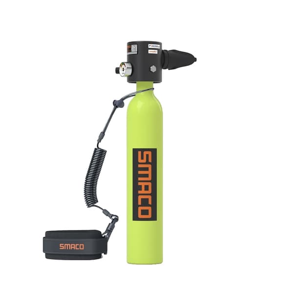 0,5L dykkertank, luftfart aluminium, maksimalt tryk 3000 PSI,S300PLUS-A1-GRØN, 0,5L Dykkerflaske