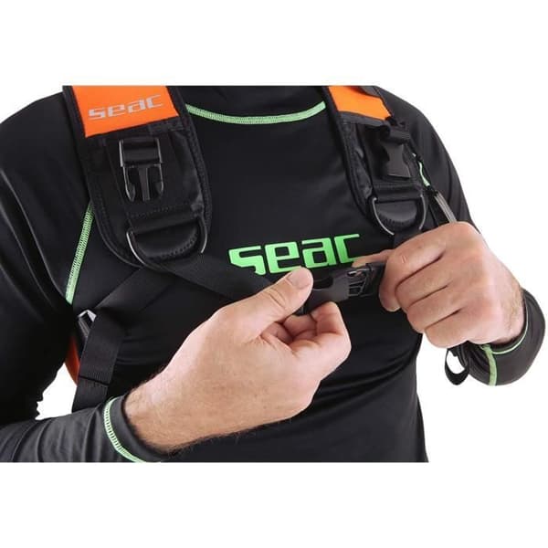 SEAC Harness Weight Carrier Väst Spearfishing, Fridykning och Snorkling Unisex-Vuxen, Orange,