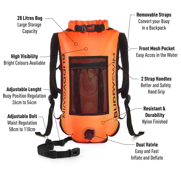 Buddyswim Poiju Irrotettavilla Reppuhihnoilla 28l Oranssi 28L