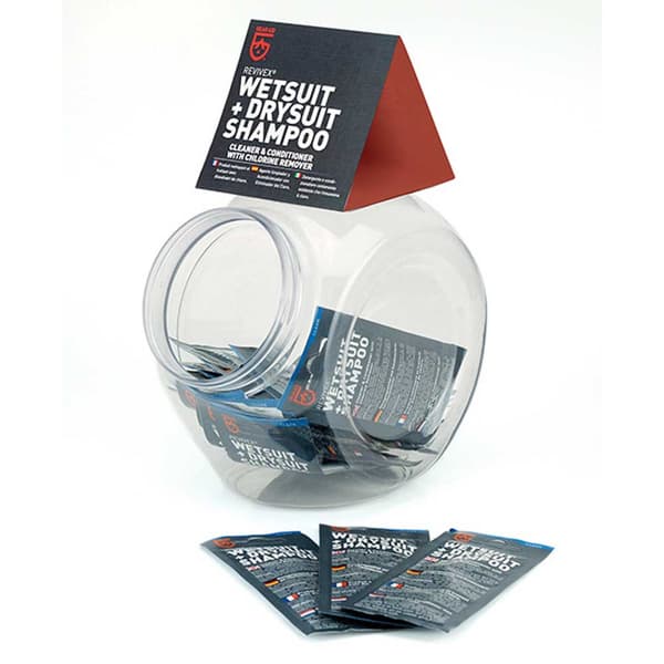 Mcnett Näytteilleasettaja Pesuainepussien Kanssa Wetsuit&drysuit Shampoo 48 Yksiköt Musta 15 ml