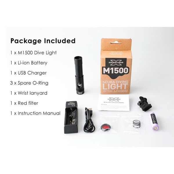 X-adventurer Led-sukelluskohdevalo 1500 Lm Hopeinen