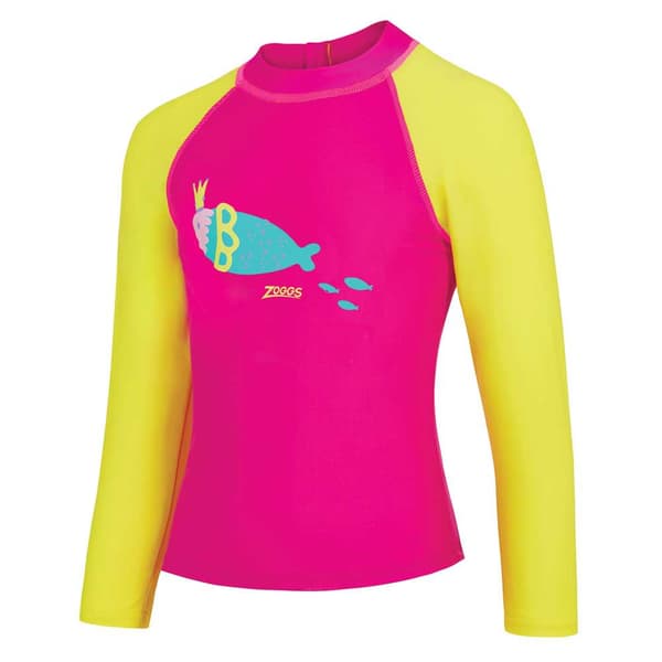 Zoggs Langærmet Top Zip Sun Gul,Rosa 5 Years