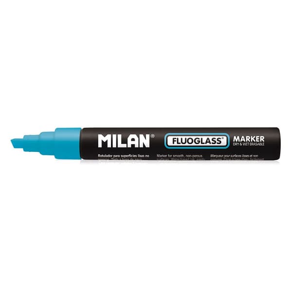 Milan Näyttöruutu Markers Taltan Kärki 12 Fluoglass 2 4 Mm Sininen Väri Sininen