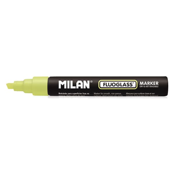 Milan Display Box Markörer Mejselspets 12 Fluoglass 2 4 Mm Gult Färg Gul